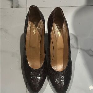 Ralph Lauren Dark Brown Crocodile Heels